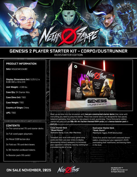 Neuroscape TCG Genesis: 2-Player Starter Kit Corpo/Dustrunner New