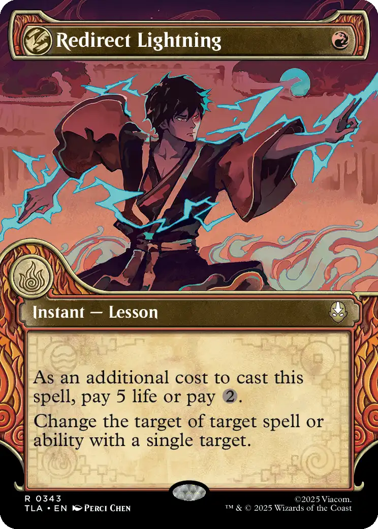 Magic The Gathering: Redirect Lightning #343 (TLA) (Showcase Foil) NM
