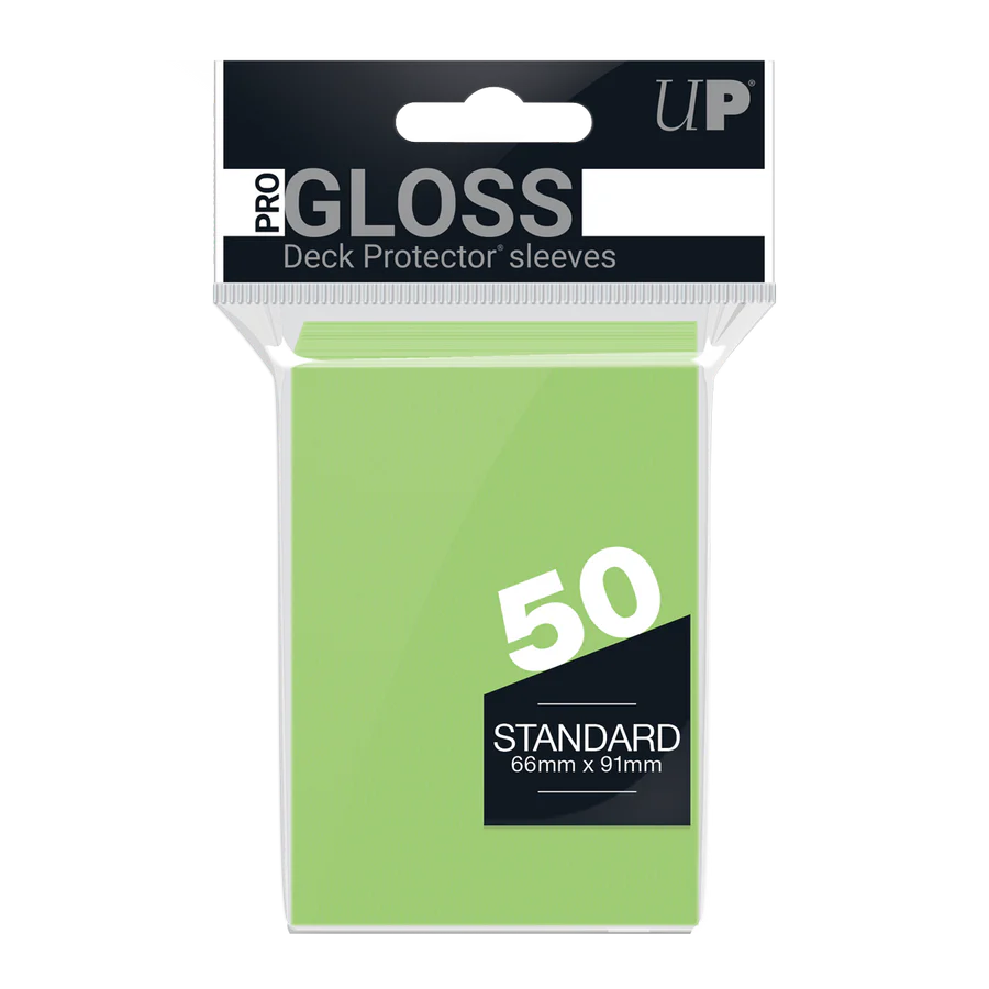 Ultra Pro 50ct Pro-Gloss Standard Deck Protector Sleeves Lime Green