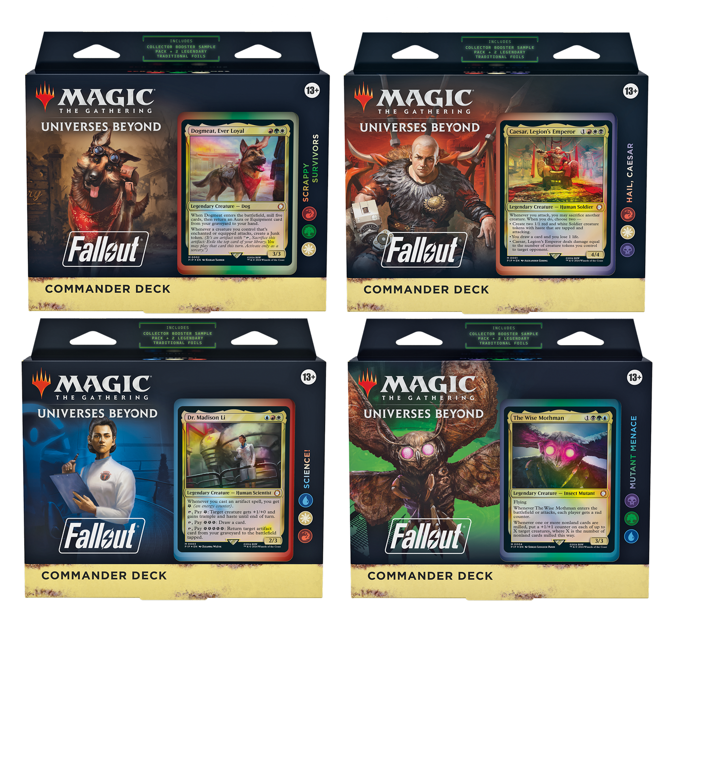 Magic The Gathering Universes Beyond Fallout Commander Deck Display Set