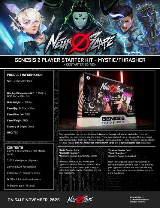 Neuroscape TCG Genesis: 2-Player Starter Kit Thrasher/Mystic New